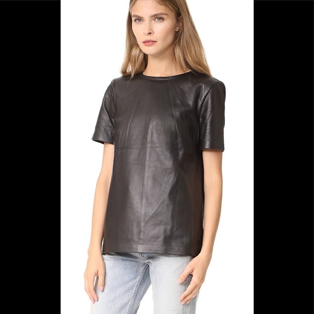 MACKAGE Tatiana Leather Black Top size XS nWT - Picture 3 of 5